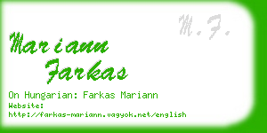 mariann farkas business card